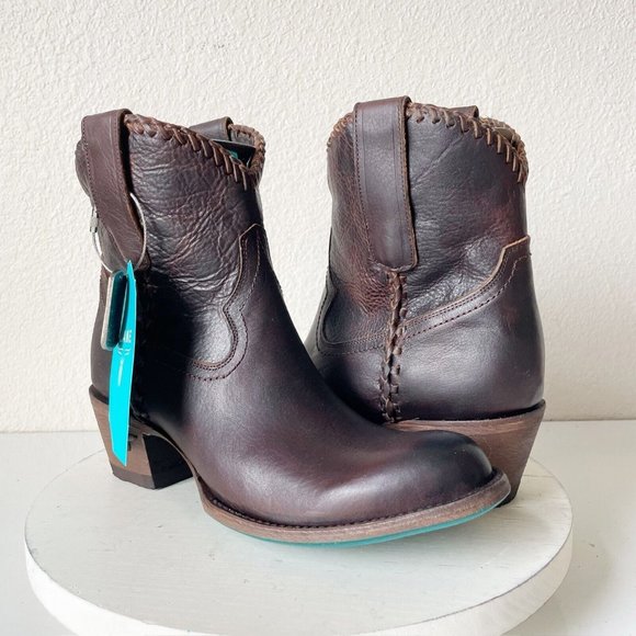 Lane Boots PLAIN JANE Shorties Womens Sz 9 Brown Cowboy Ankle Bootie Western - Picture 1 of 12